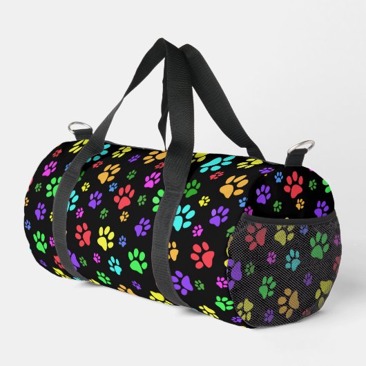 Kleurrijke Paw Prints Design Duffel Bag Plunjezak (Rechterhoek)
