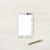 Kleurrijke Paw Prints met Hond en Kat 4 X 6 Post-it® Notes (Op bureau)