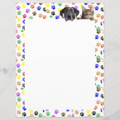 Kleurrijke Paw Prints met Hond en Kat 8.5 x 11 (Voorkant)