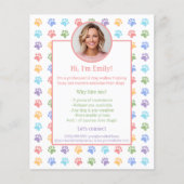 Kleurrijke Paws Custom Photo Dog Walker Services Flyer (Voorkant)