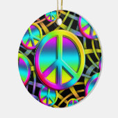 kleurrijke PEACE Keramisch Ornament (Links)