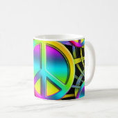kleurrijke PEACE Koffiemok (Voorkant rechts)