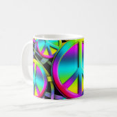 kleurrijke PEACE Koffiemok (Voorkant links)