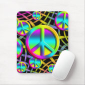 kleurrijke PEACE Muismat (Met muis)