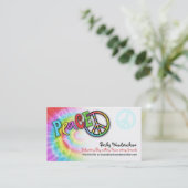 Kleurrijke PEACE-profielkaart Visitekaartje (Staand voorkant)