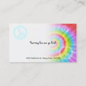 Kleurrijke PEACE-profielkaart Visitekaartje (Achterkant)