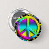 kleurrijke PEACE Ronde Button 5,7 Cm (Voorkant /achterkant)