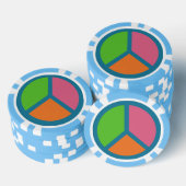 Kleurrijke Peace Sign poker chips (Opstapeling)