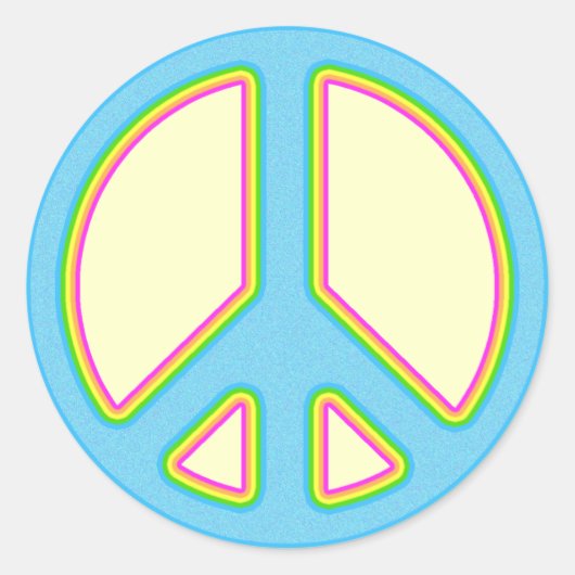 Kleurrijke Peace Sign Sticker (Voorkant)