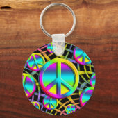 kleurrijke PEACE Sleutelhanger (Voorkant)