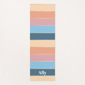 Kleurrijke Peach Blauw Gepersonaliseerde Kleurstre Yogamat (Voorkant)