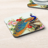 kleurrijke peacock bier onderzetter (Linkerzijde)