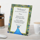 Kleurrijke Peacock bruiloft veiligheid Reclamebord Met Voetstuk (Insitu)