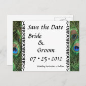 Kleurrijke Peacock Eyes Wedding Save the Date Aankondigingskaart (Voorkant / Achterkant)