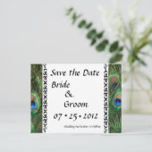 Kleurrijke Peacock Eyes Wedding Save the Date Aankondigingskaart (Staand voorkant)
