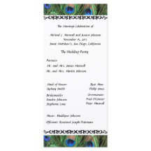 Kleurrijke Peacock Feather Wedding Program