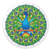 Kleurrijke Peacock Mandala Keramische Pull Knop (Voorkant)