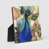 Kleurrijke Peacock Mosaic Plaque met Easel Fotoplaat (Voorkant)