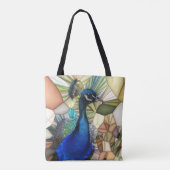 Kleurrijke Peacock Mozaïek Canvas tas (Achterkant)