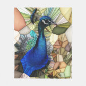 Kleurrijke Peacock Mozaïek Fleece Deken (Voorkant)