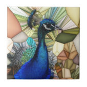 Kleurrijke Peacock Mozaïek Keramische Tegel Tegeltje (Voorkant)