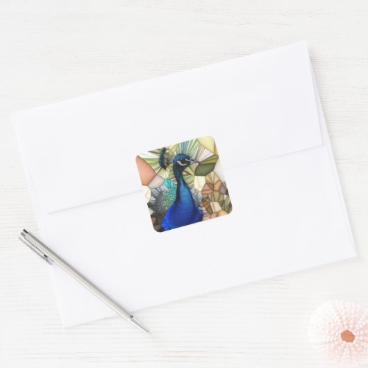 Kleurrijke Peacock Mozaïek Stickers (Envelop)