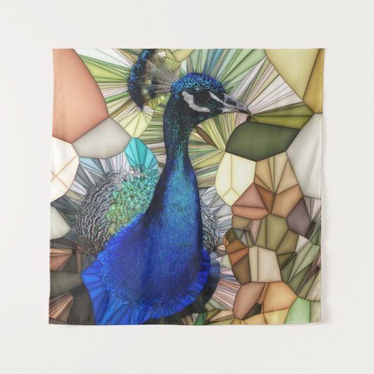 Kleurrijke Peacock Mozaïek Tapestry Wandkleed (Voorkant)