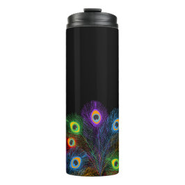 Kleurrijke Peacock vaders Thermal Tumbler Thermosbeker