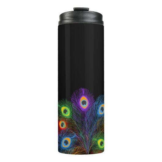 Kleurrijke Peacock vaders Thermal Tumbler Thermosbeker (Voorkant)