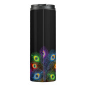 Kleurrijke Peacock vaders Thermal Tumbler Thermosbeker (Achterkant)
