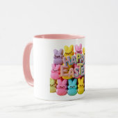 Kleurrijke Peeps Happy Easter Snoep mok (Voorkant links)
