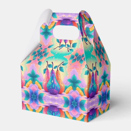 Kleurrijke peer bedankdoosjes (Voorkant Zijde)