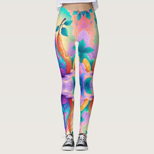 Kleurrijke peer leggings (Voorkant)