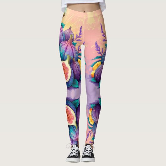 Kleurrijke peer leggings (Voorkant)