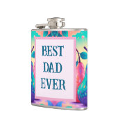 Kleurrijke peer met beste vader ooit heupfles (Links)