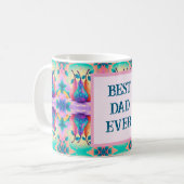 Kleurrijke peer met beste vader ooit koffiemok (Voorkant links)