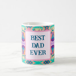 Kleurrijke peer met beste vader ooit koffiemok