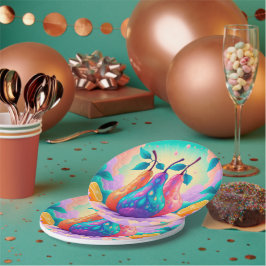 Kleurrijke peer papieren bordje