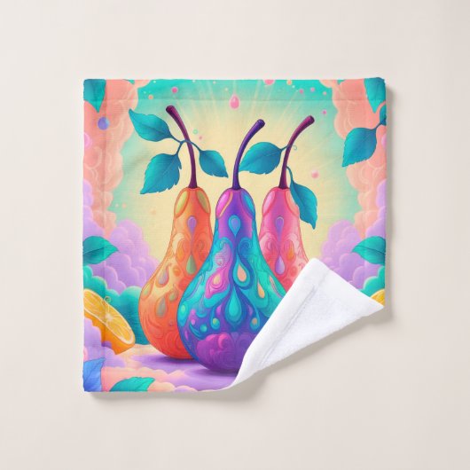 Kleurrijke peer washandje (Wasdoekje)