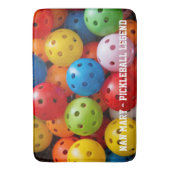 Kleurrijke pekelballen, aangepaste tekst badmat (Voorkant Verticaal)