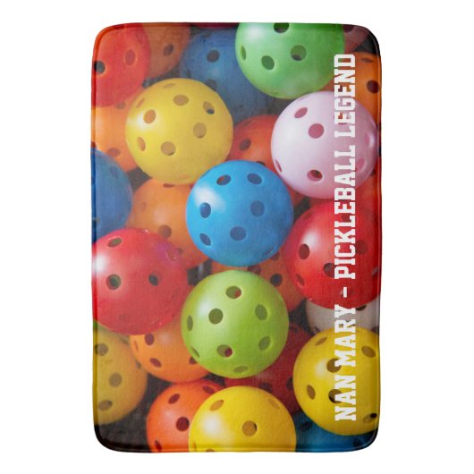 Kleurrijke pekelballen, aangepaste tekst badmat (Voorkant Verticaal)