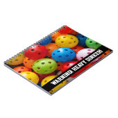 Kleurrijke pekelballen, aangepaste tekst notitieboek (Linkerzijde)