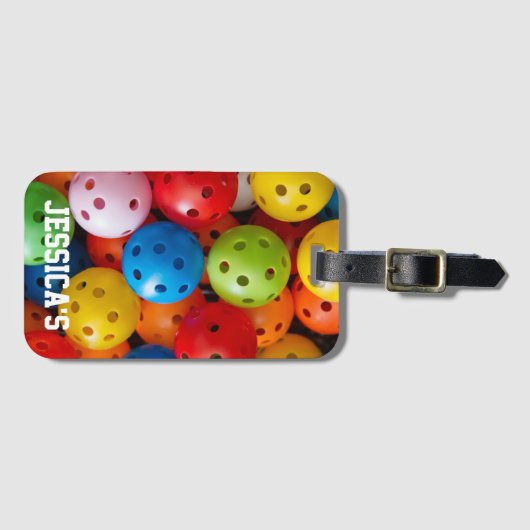 Kleurrijke pekelballen, met aangepaste tekst bagagelabel (Voorkant (horizontaal))