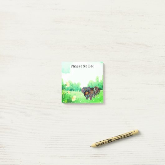 Kleurrijke Pekingese dingen om notities te doen Post-it® Notes (Op bureau)