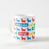 Kleurrijke Pembroke Welsh Corgi Mok (Voorkant links)