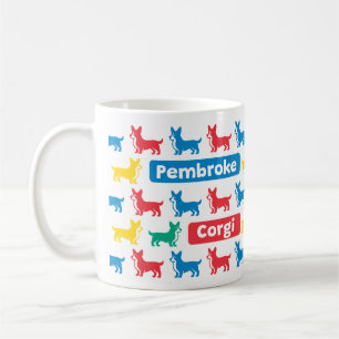 Kleurrijke Pembroke Welsh Corgi Mok