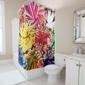 Kleurrijke Pencils Paars Blauw Geel Groen Rood Roz Douchegordijn (In situ)