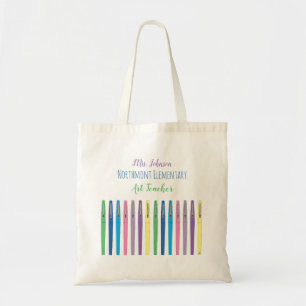 Kleurrijke pennen Art Teacher Canvas tas