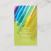 Kleurrijke pennen/ontwerper visitekaartje (Achterkant)