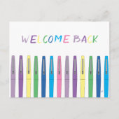 Kleurrijke Pennen Welkom Terug naar School Briefka Briefkaart (Voorkant)